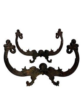 Antique Pair Victorian Mythical Dolphin Hat Coat Hall/Wall Hooks Rare